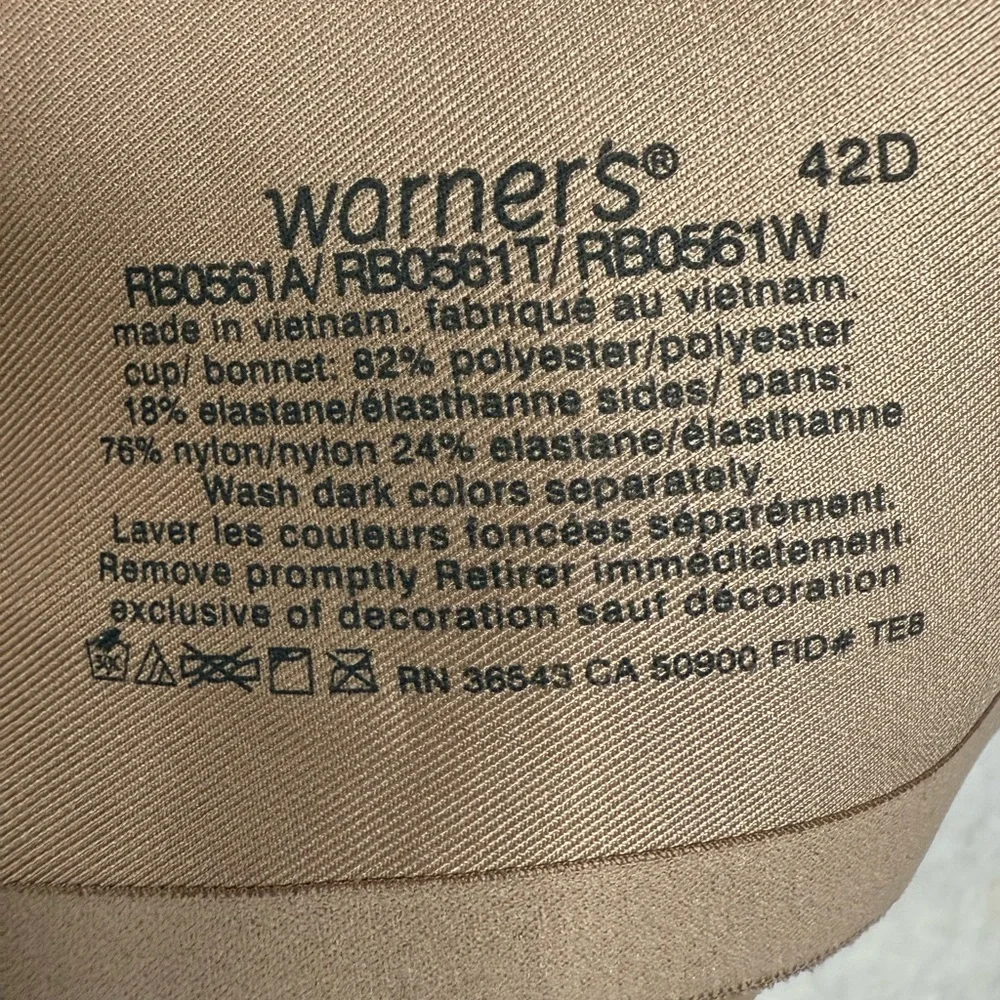 Warner’s 42D Underwire Bra Nude Full Figure T-Shirt Bra NWT